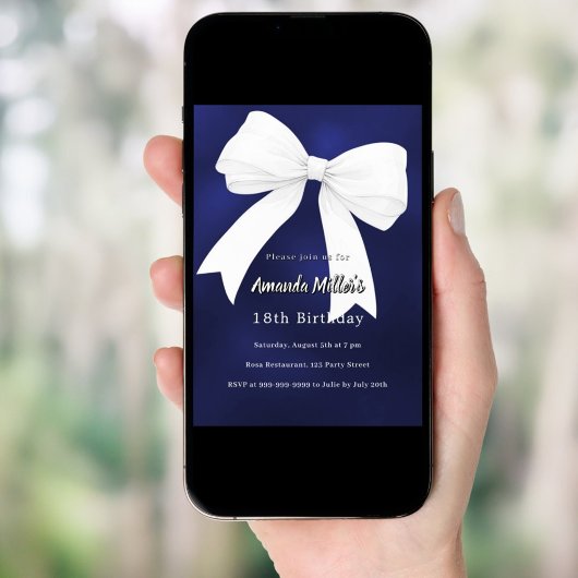 Blaue Schleife Einladung