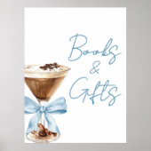 Blaue Schleife Espresso Dusche Bücher und Geschenk Poster (Vorne)