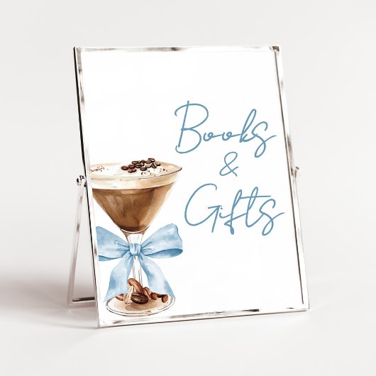 Blaue Schleife Espresso Dusche Bücher und Geschenk Poster