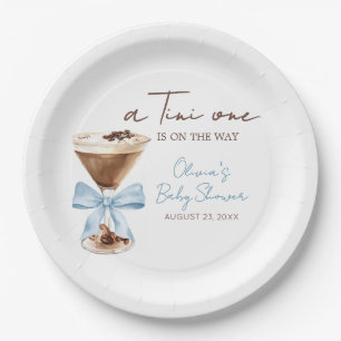 Blaue Schleife Espresso Martini Baby Shower Pappteller