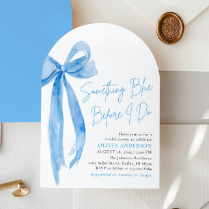 Blaue Schleife Etwas Blaues Vor meiner Hochzeit Br Einladung