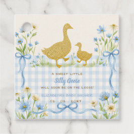 Blaue Schleife Floral Alberner Gänserich Jungen Ba Geschenkanhänger