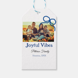 Blaue Schleife Freudige Vibes Familienname Foto Ch Geschenkanhänger