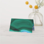 Blaue Schleife geode Hochzeitskorb Platzkarte (Rückseite)