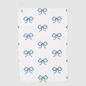 Blaue Schleife Golfhandtuch (Vorderseite)