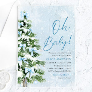 Blaue Schleife Junge Weihnachtsbaum Oh Baby Baby S Acryleinladungen