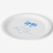 Blaue Schleife Jungen-Baby-Party Pappteller (Schrägansicht)