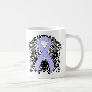Blaue Schleife mit Flügeln Kaffeetasse