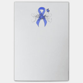 Blaue Schleife mit Schmetterling Post-it Klebezettel