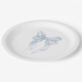 Blaue Schleife Pappteller (Schrägansicht)