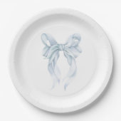 Blaue Schleife Pappteller (Vorderseite)