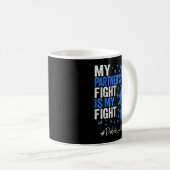 Blaue-Schleife-Partner Diabetes-Bewusstsein Kaffeetasse (VorderseiteRechts)