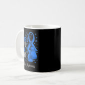 Blaue-Schleife-Partner Diabetes-Bewusstsein Kaffeetasse (Vorderseite Links)