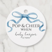 Blaue Schleife Pop And Cheer Geschenkanhänger (Vorderseite)