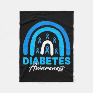 Blaue-Schleife-Regenbogen Diabetes-Bewusstsein Fleecedecke