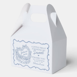 Blaue Schleife Retro Herz Coquette Torte Brautpart Geschenkschachtel
