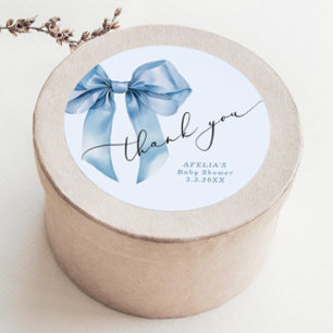 Blaue Schleife Schriftzug Oh Junge Baby Shower Dan Runder Aufkleber