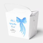 Blaue Schleife Sie knüpft den Knoten Junggesellinn Geschenkschachtel (Rückseite)