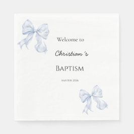 Blaue Schleife Taufservietten Serviette