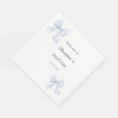 Blaue Schleife Taufservietten Serviette (Ecke)