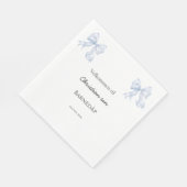 Blaue Schleife Taufservietten Serviette (Ecke)