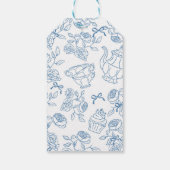 Blaue Schleife Toile Tassenparty Geschenkanhänger (Rückseite)