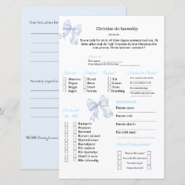 Blaue Schleife Wahrsagermarkt für Taufe/Babyshower
