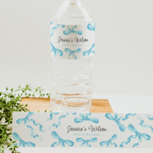 Blaue Schleife Wasserflaschenetikett