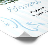 Blaue Schleife Weihnachtsbaum Baby Shower Geschenk Poster (Ecke)