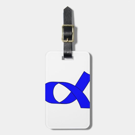 Blaue Schleife Zeichnend Gepäckanhänger (Vorderseite vertikal)