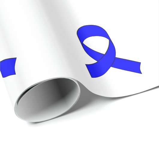 Blaue Schleife Zeichnend Geschenkpapier (Rolleneckpunkt)
