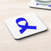 Blaue Schleife Zeichnend Getränkeuntersetzer (Linke Seite)