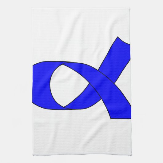 Blaue Schleife Zeichnend Handtuch (Vertikal)
