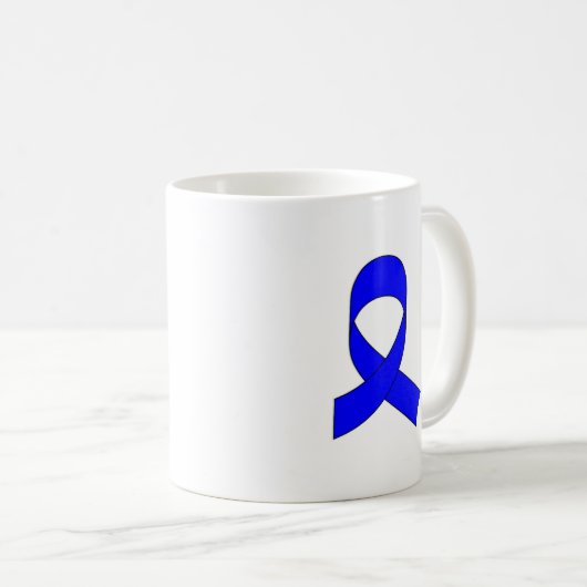 Blaue Schleife Zeichnend Kaffeetasse (VorderseiteRechts)