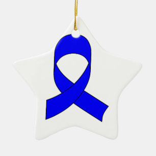 Blaue Schleife Zeichnend Keramikornament