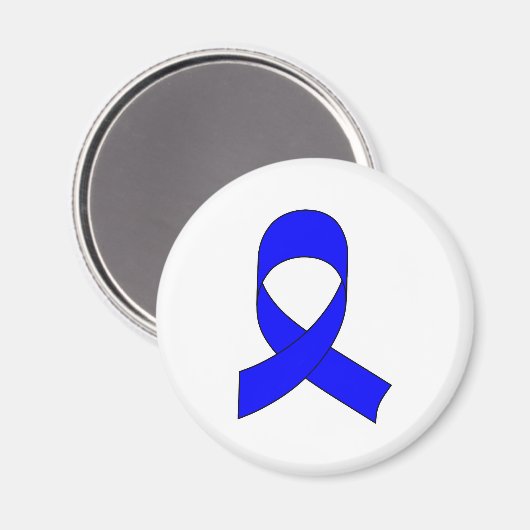 Blaue Schleife Zeichnend Magnet (Vorderseite/Rückseite)