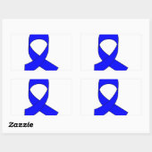 Blaue Schleife Zeichnend Rechteckiger Aufkleber (Blatt)