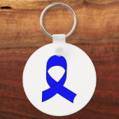 Blaue Schleife Zeichnend Schlüsselanhänger (Vorderseite)
