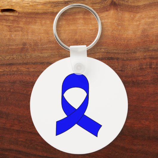 Blaue Schleife Zeichnend Schlüsselanhänger (Vorderseite)