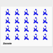 Blaue Schleife Zeichnend Stern-Aufkleber (Blatt)