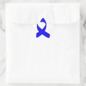 Blaue Schleife Zeichnend Stern-Aufkleber (Tasche)