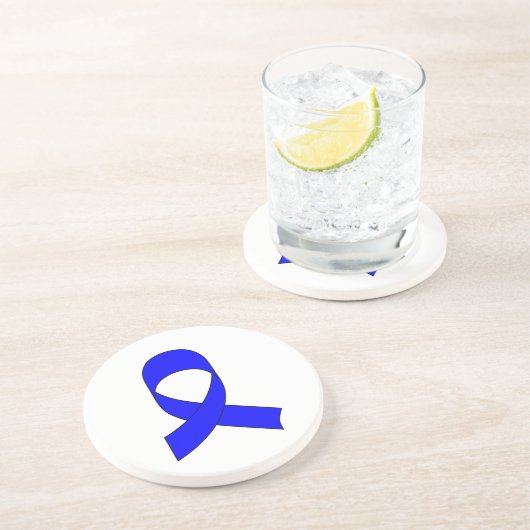 Blaue Schleife Zeichnend Untersetzer (Seite)