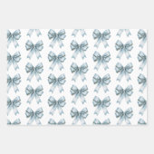 Blaue Schleifen Brautparty Geschenkpapier Set (Vorderseite 3)