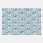 Blaue Schleifen Brautparty Geschenkpapier Set (Vorderseite)