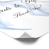 Blaue Schleifen Karten und Geschenke Schild, Coque Poster (Ecke)