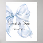 Blaue Schleifen Karten und Geschenke Schild, Coque Poster (Vorne)