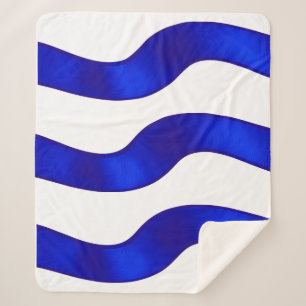 Blaue Schleifendecke mit weißem Hintergrund. Sherpadecke