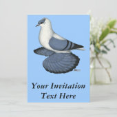 Blaue Schlucktaube Einladung (Stehend Vorderseite)