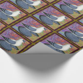 Blaue Schlucktaube Gerahmt Geschenkpapier (Ecke)