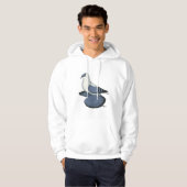 Blaue Schlucktaube Hoodie (Vorne ganz)
